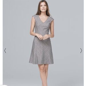 White House Black Market Sleeveless Dress. Classic Houndstooth. Size 4 Petite